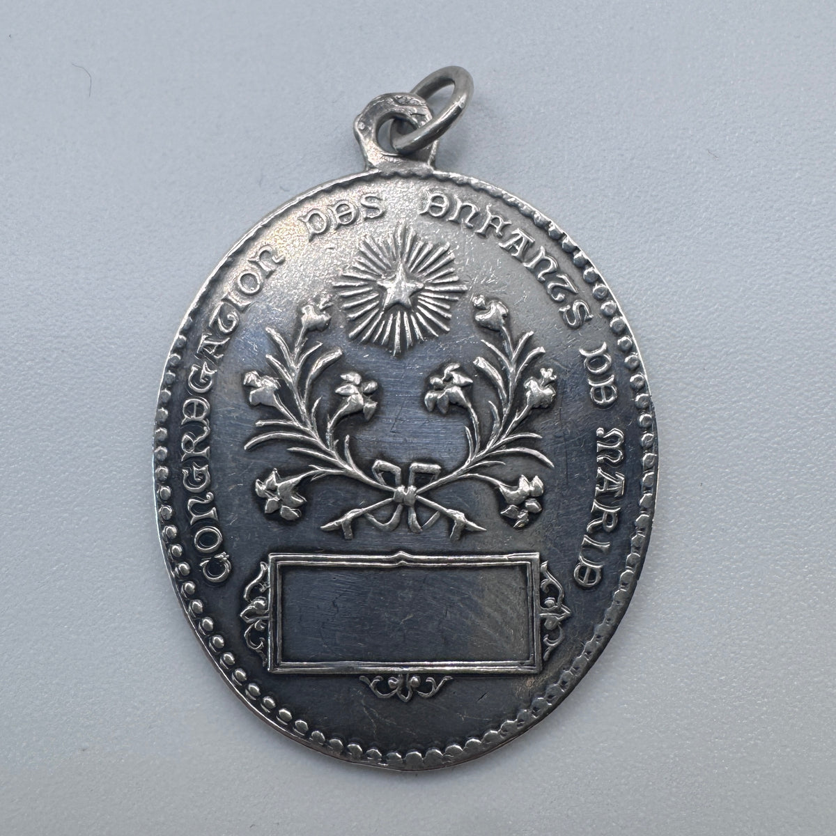 Medaille religieuse ancienne « Congrégation des enfants de Marie » - argent