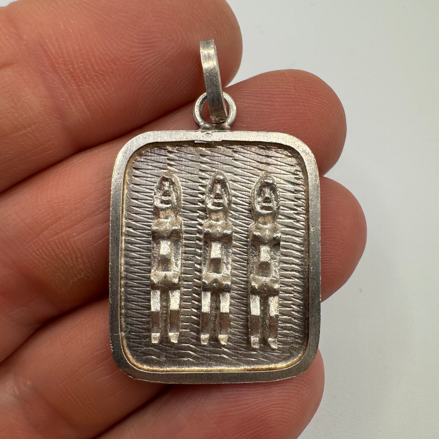 Pendentif motif africain - argent massif