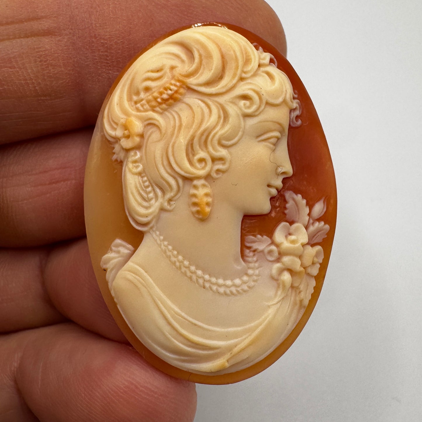 Superbe Camée ancien - coquillage sculpté