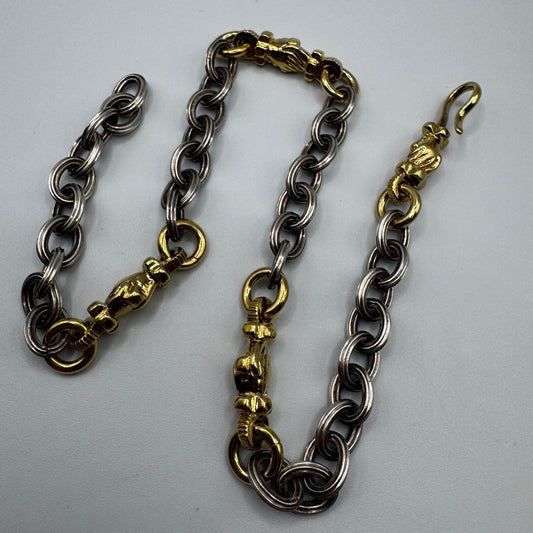 Superbe grosse chaîne maçonnique - argent massif et vermeil