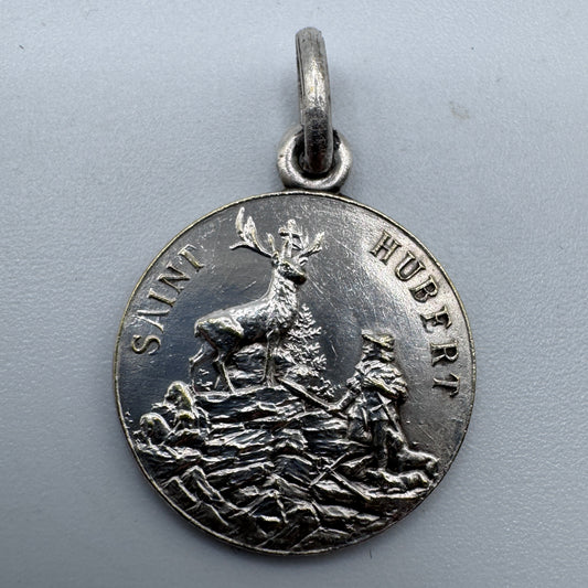 Medaille religieuse ancienne « Sainte Hubert »