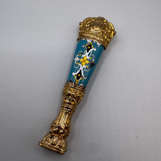 Superbe Cachet Sceau ancien vers 1850 - porcelaine émaillé