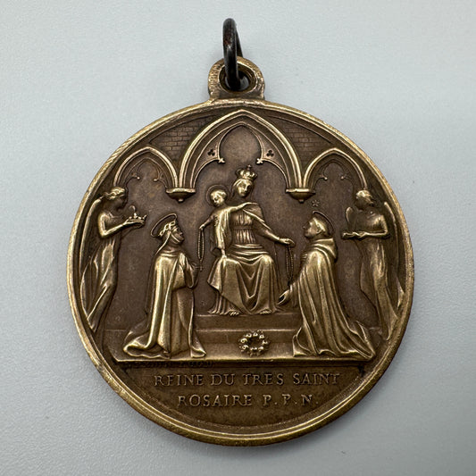 Médaille religieuse ancienne - Reine du Très Saint Rosaire, Lyon