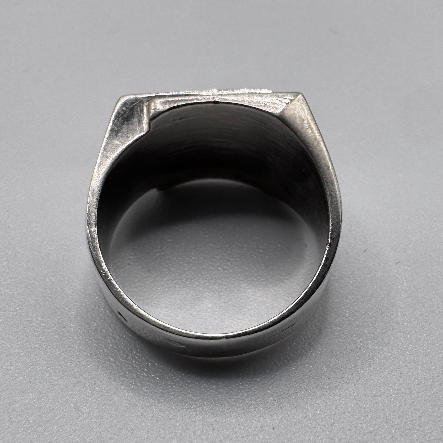 chevalière ancienne style Art deco en argent