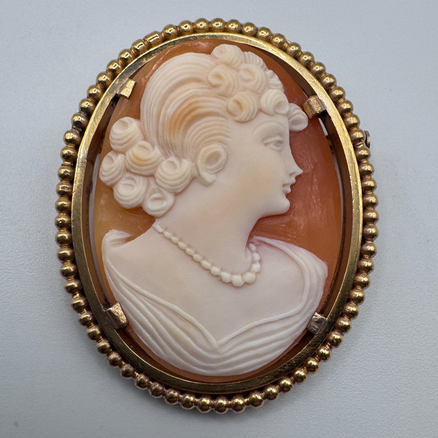 Broche ancienne camée - monture plaque or