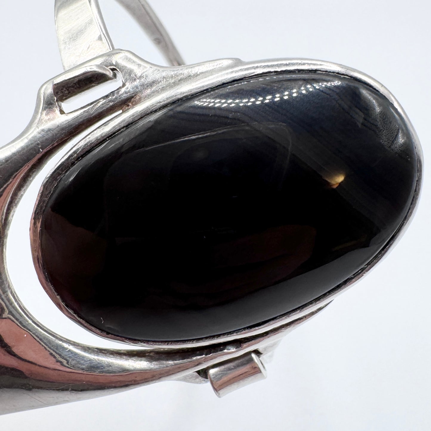 Superbe Bracelet en argent massif et agate