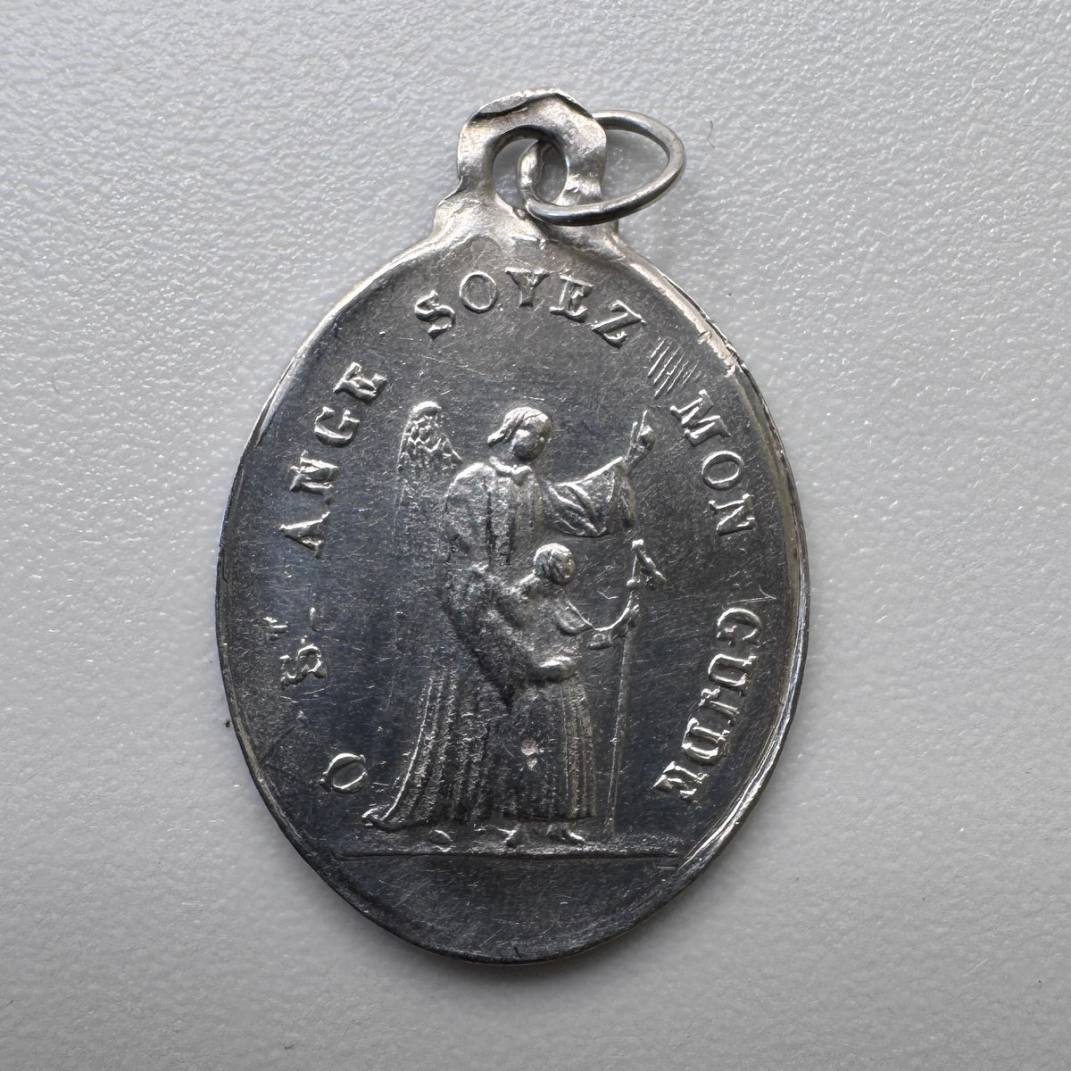 Petite Medaille religieuse ancienne « Saint Ange » - argent