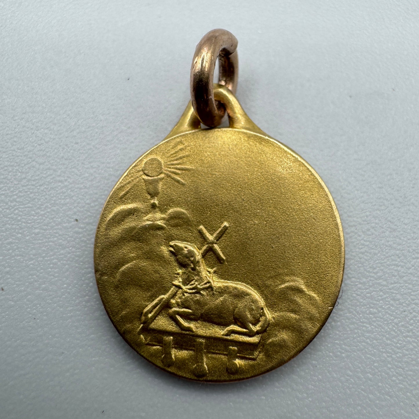Médaille religieuse ancienne « Saint Jean » - plaqué or