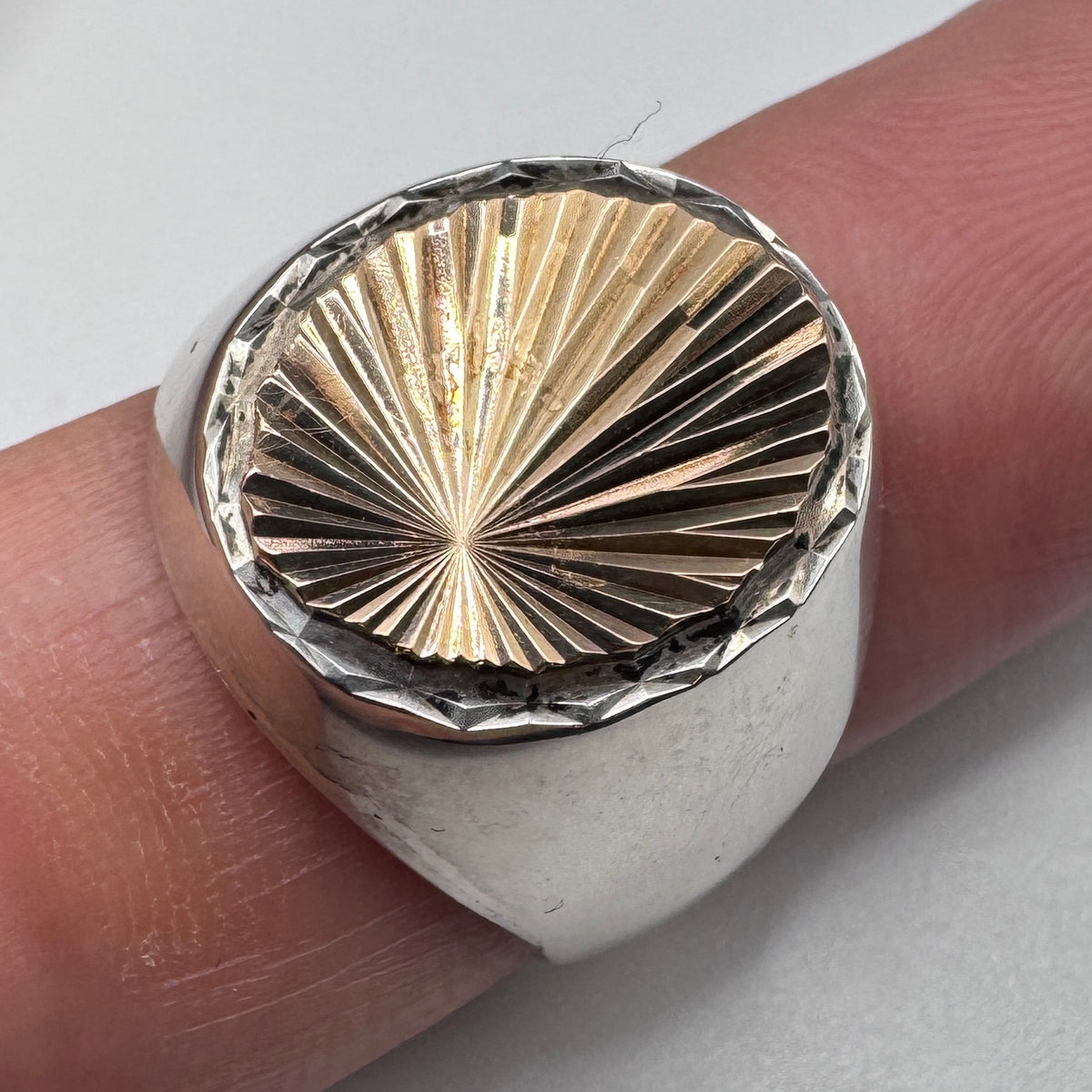 Superbe chevalière ancienne - argent et or