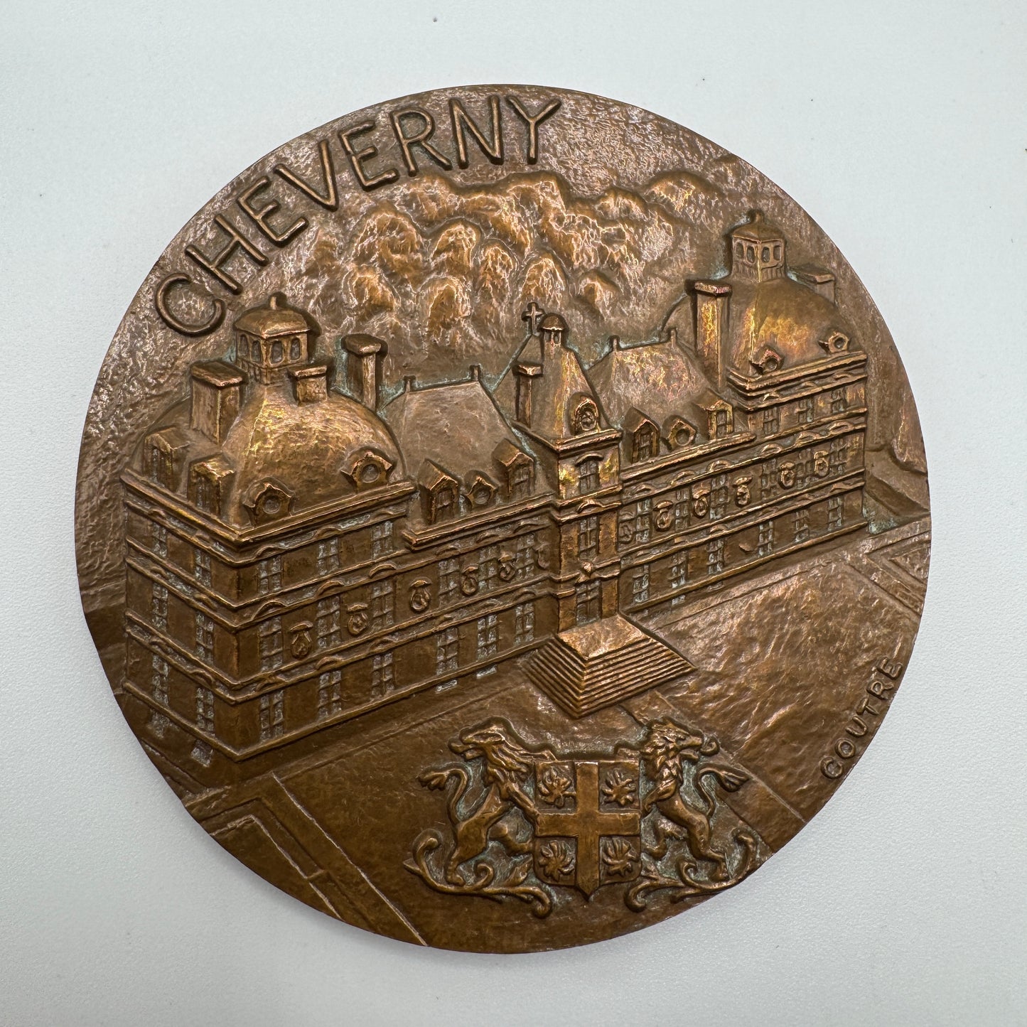 Medaille artistique ancienne en bronze « château de Cheverny »