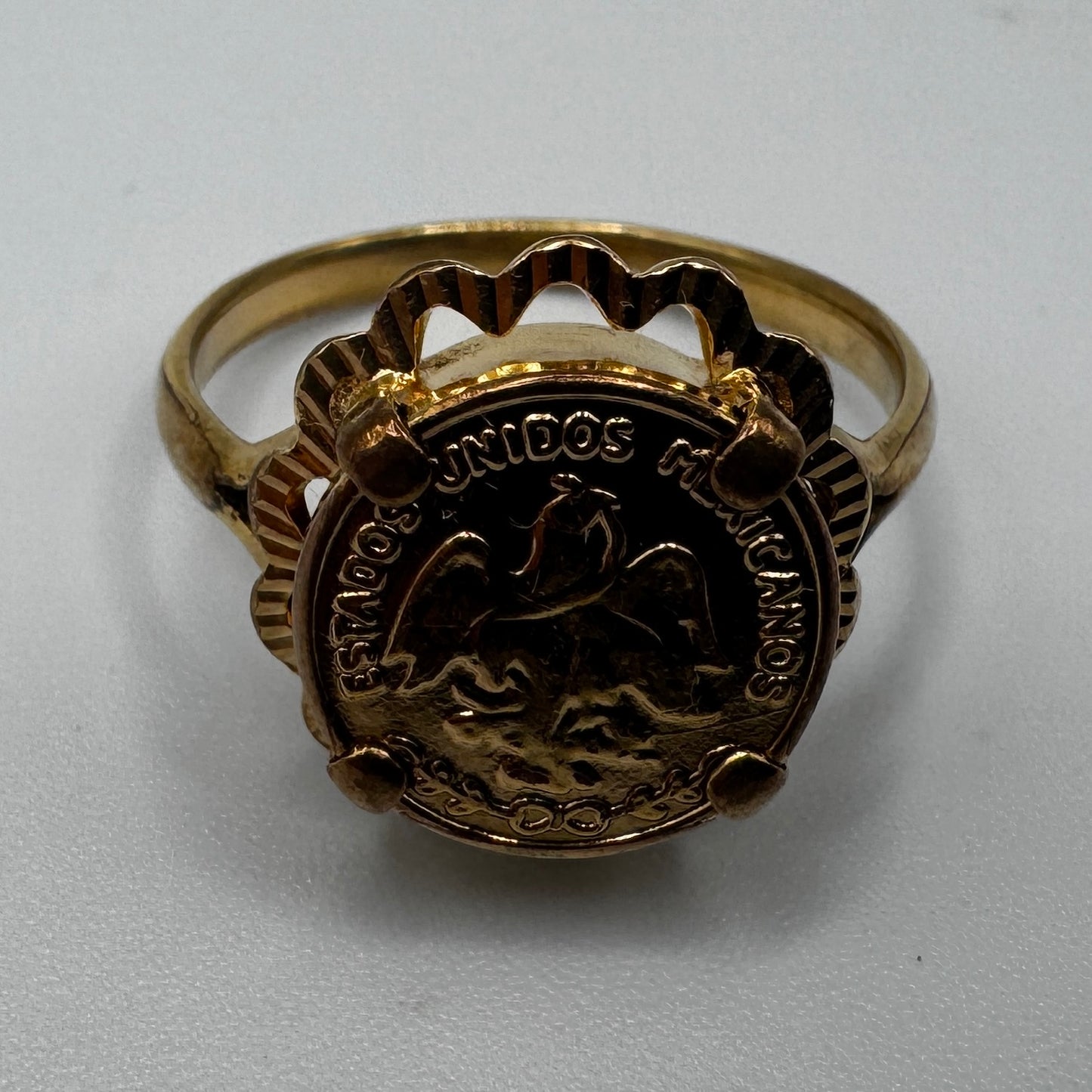 Bague en plaqué or - imitation monnaie dos pesos