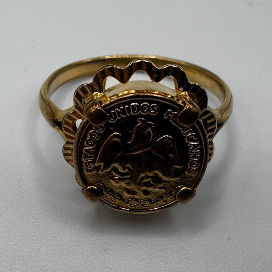 Bague en plaqué or - imitation monnaie dos pesos