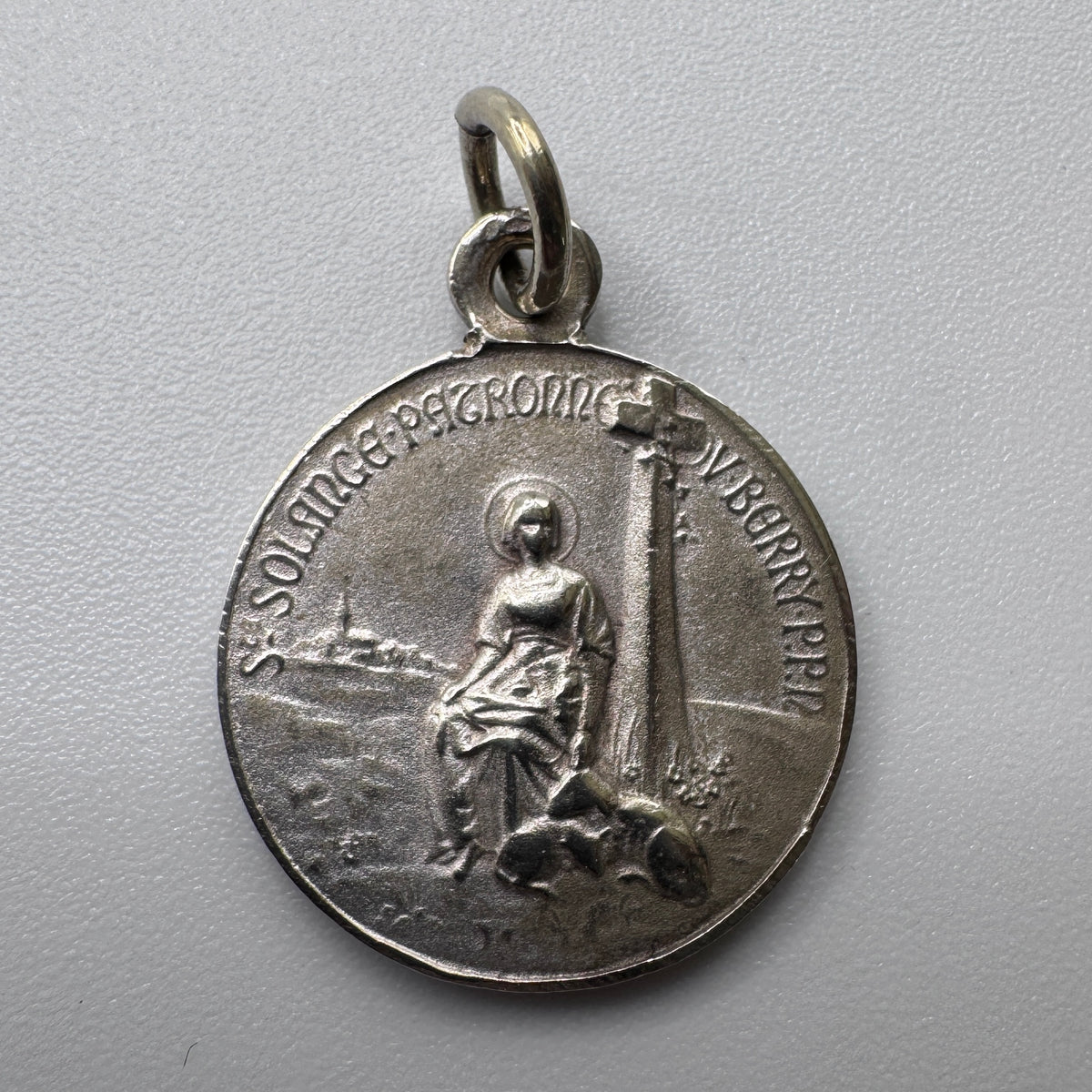 Medaille religieuse ancienne « Sainte Solange »