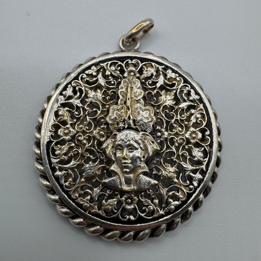 Pendentif ancien « souvenir de Vendée » - Métal argenté