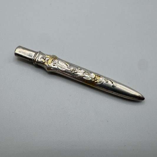Porte crayon ancien Art Nouveau - décor au gui