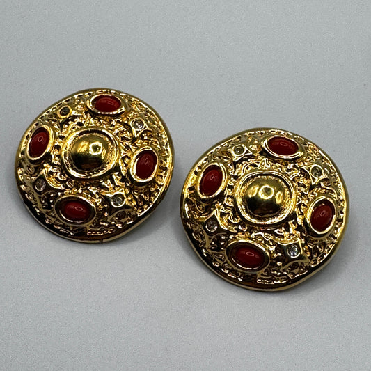 Clips d’oreilles Vintage créateur AGATHA - métal doré