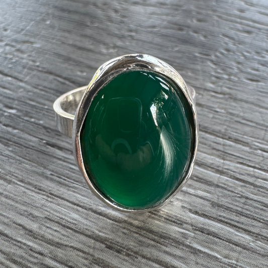 Bague en argent et verre
