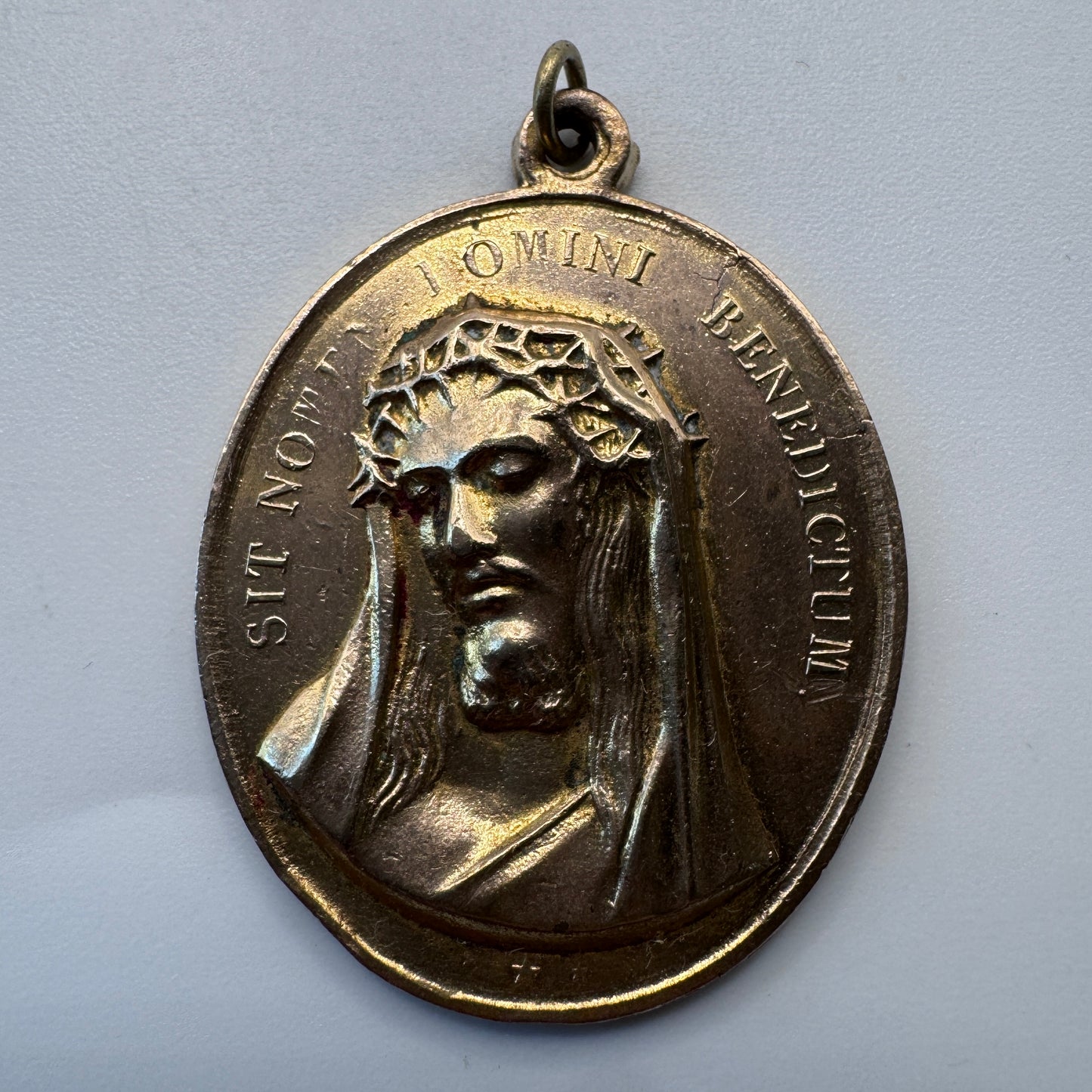 Rare grande Médaille religieuse ancienne « le Christ »