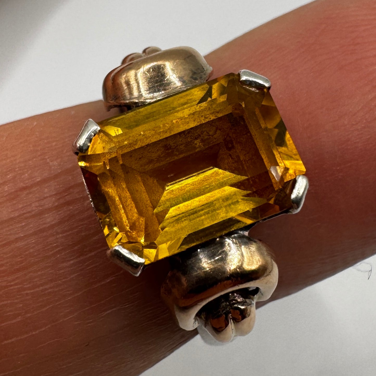 Superbe Bague ancienne années 30 - argent et vermeil