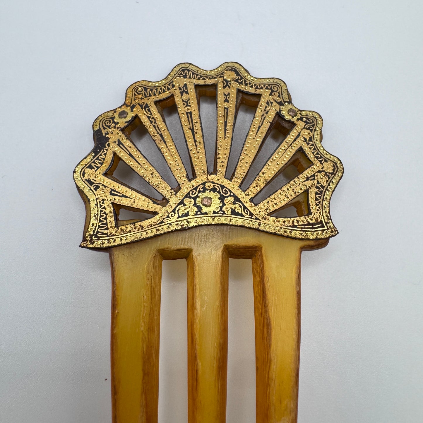 Peigne à cheveux art deco TOLÈDE - corne