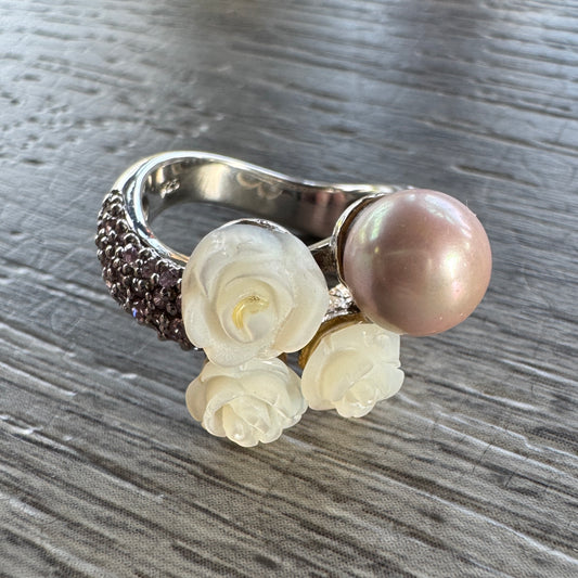Bague en argent et nacre