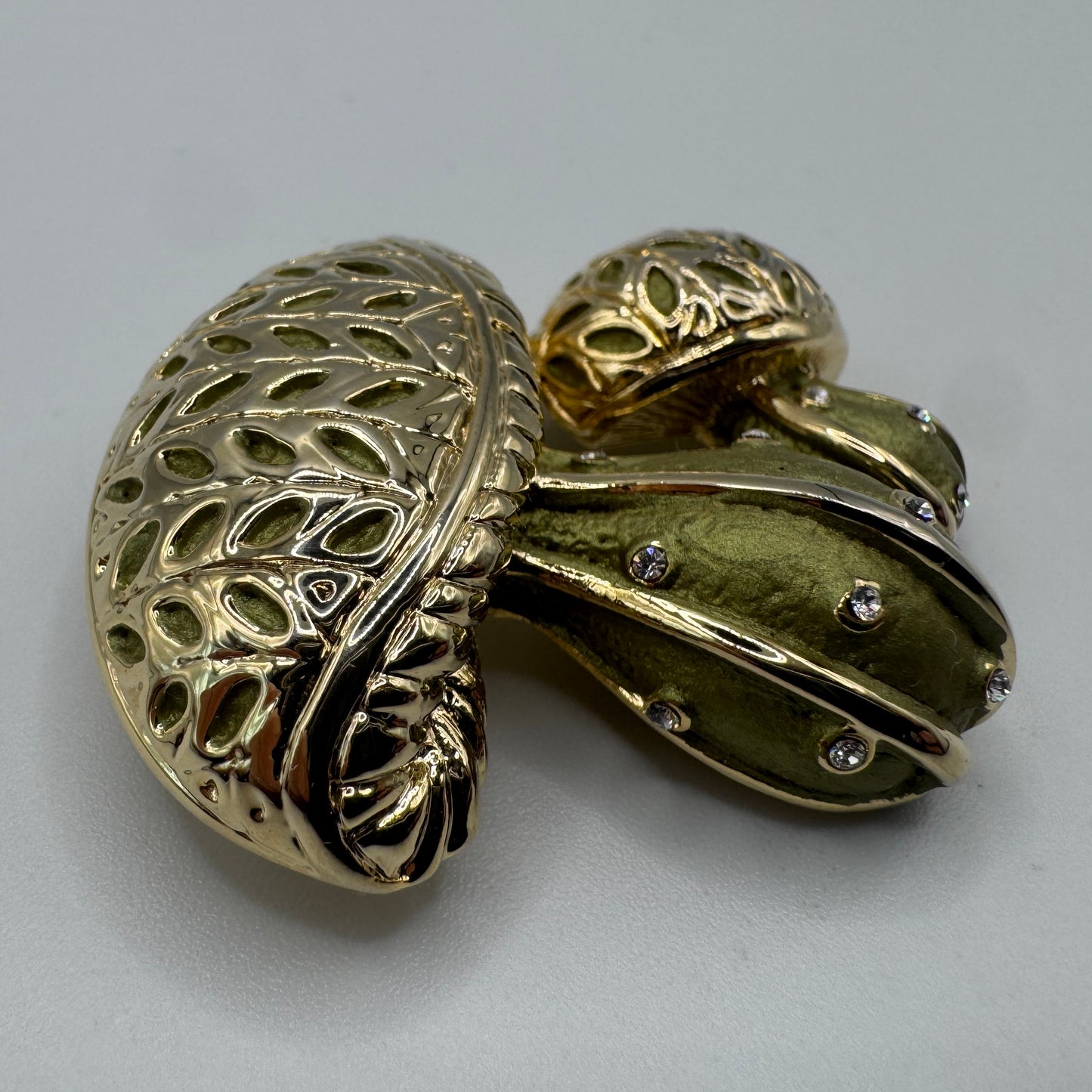 Broche Vintage « champignons » - métal doré