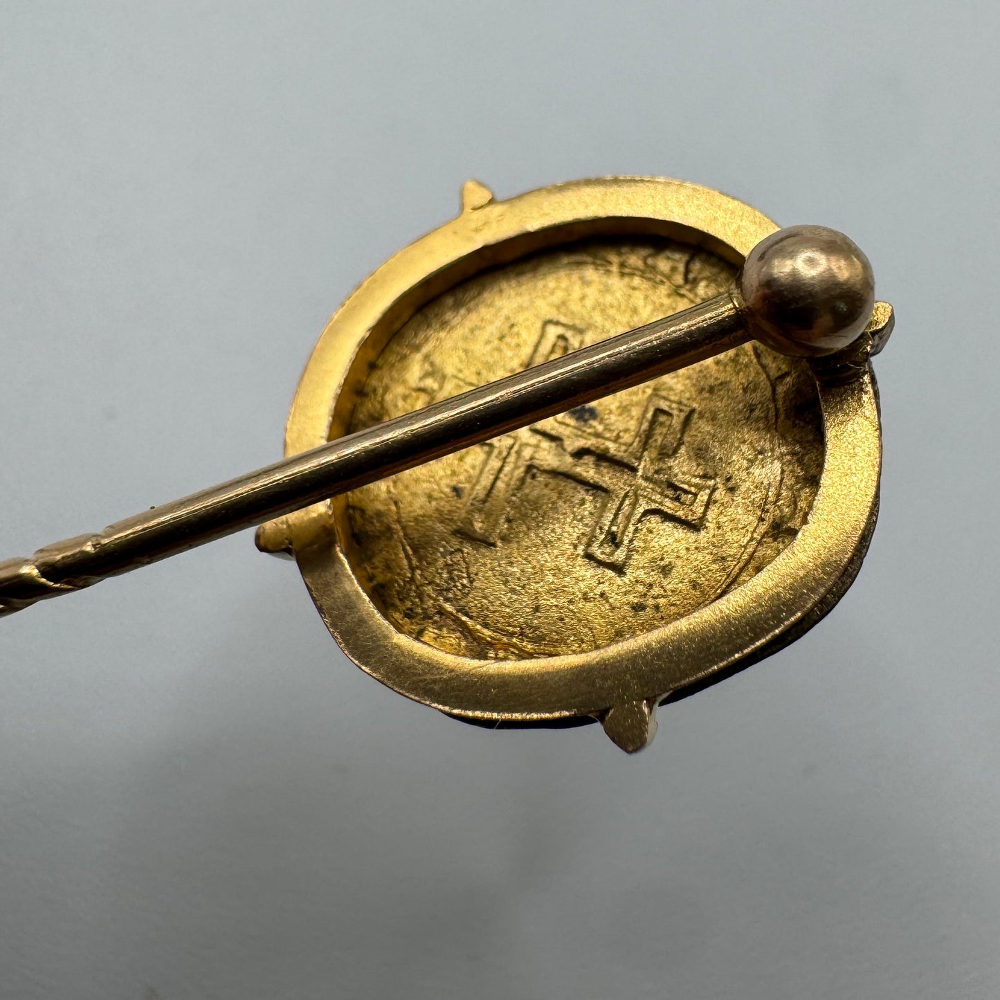 Epingle à cravate ancienne en billon-Demi-sol Charles III Duché de lorraine - Bijou historique