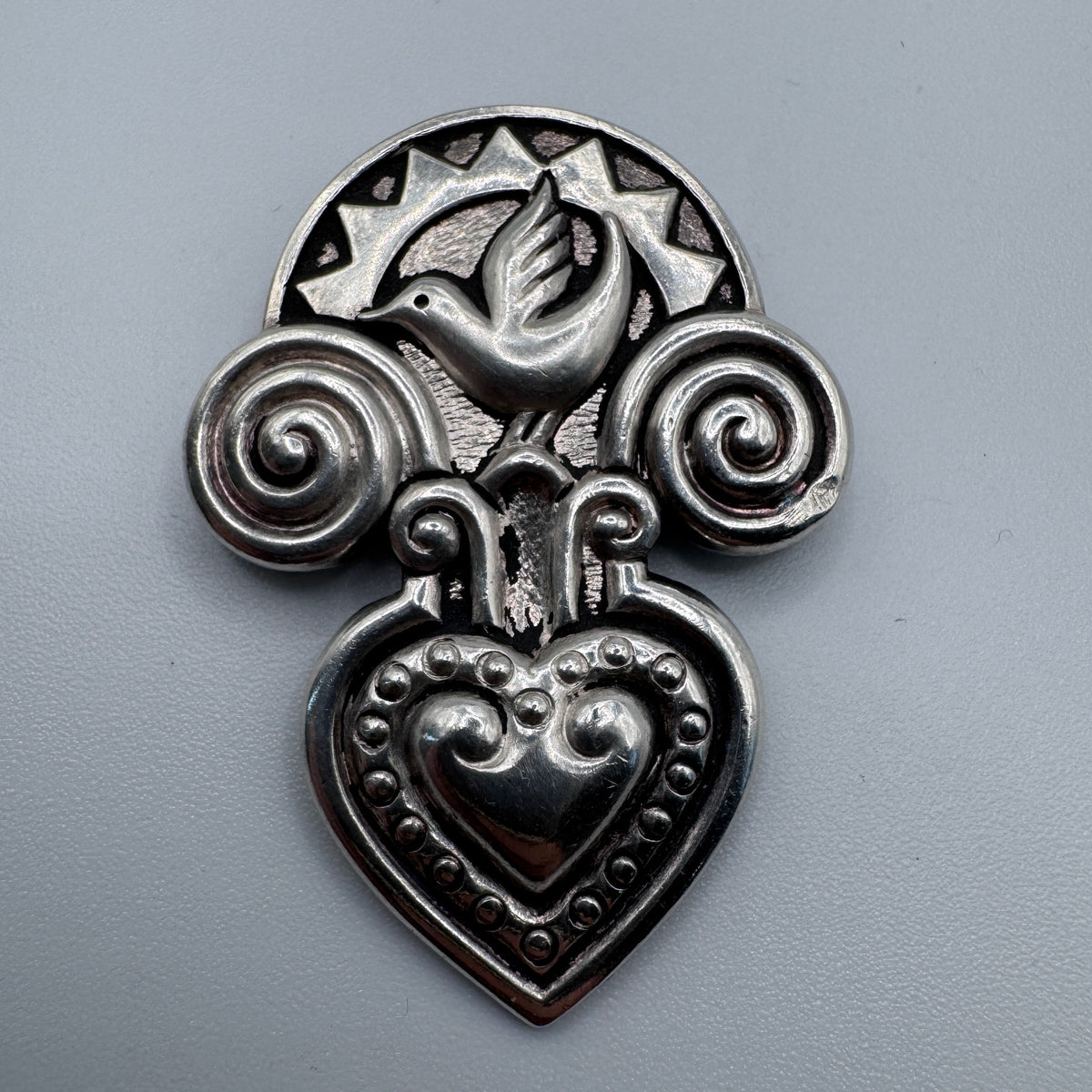 Broche ancienne bretonne KELT en argent signée Péron