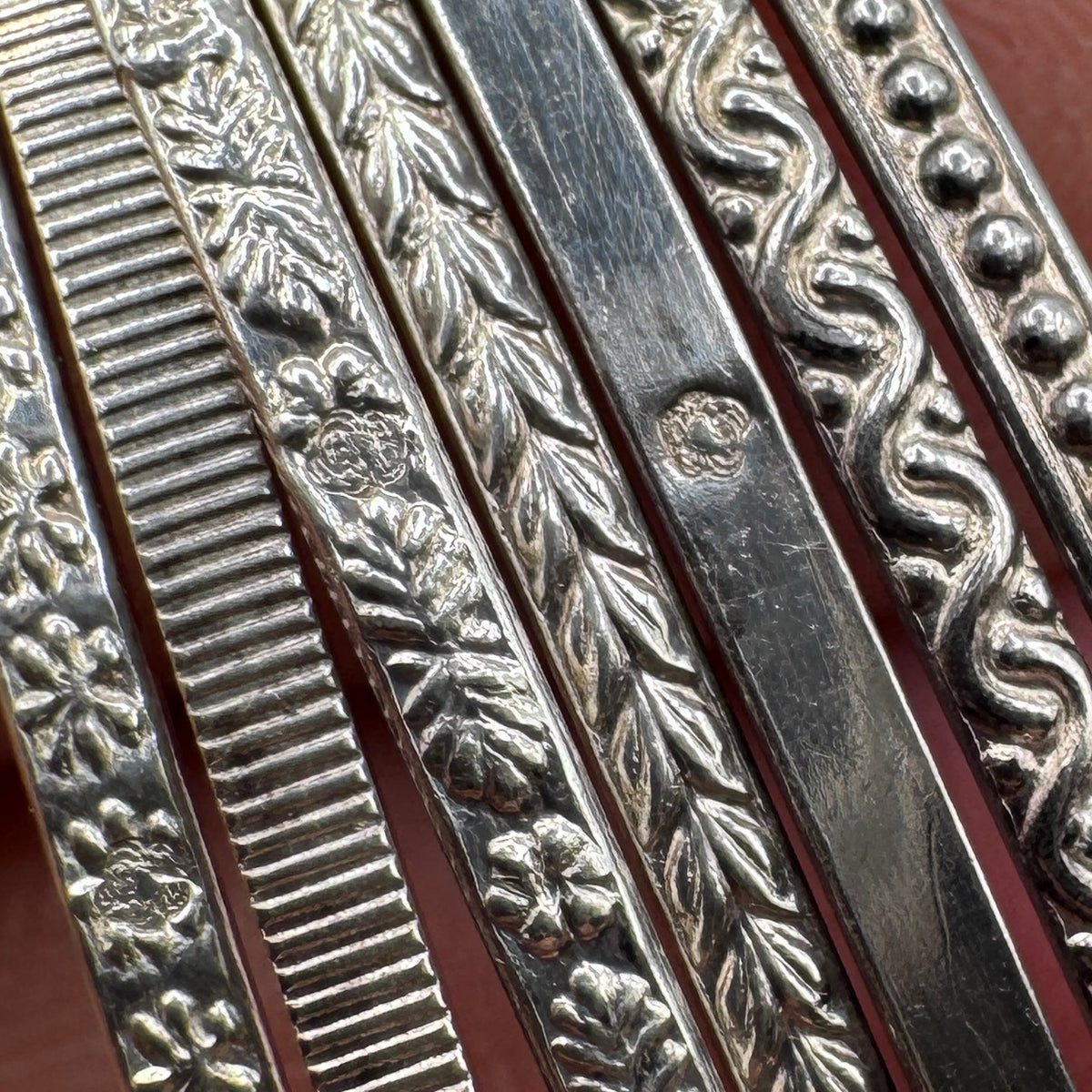 Bracelet ancien « semainier » argent massif