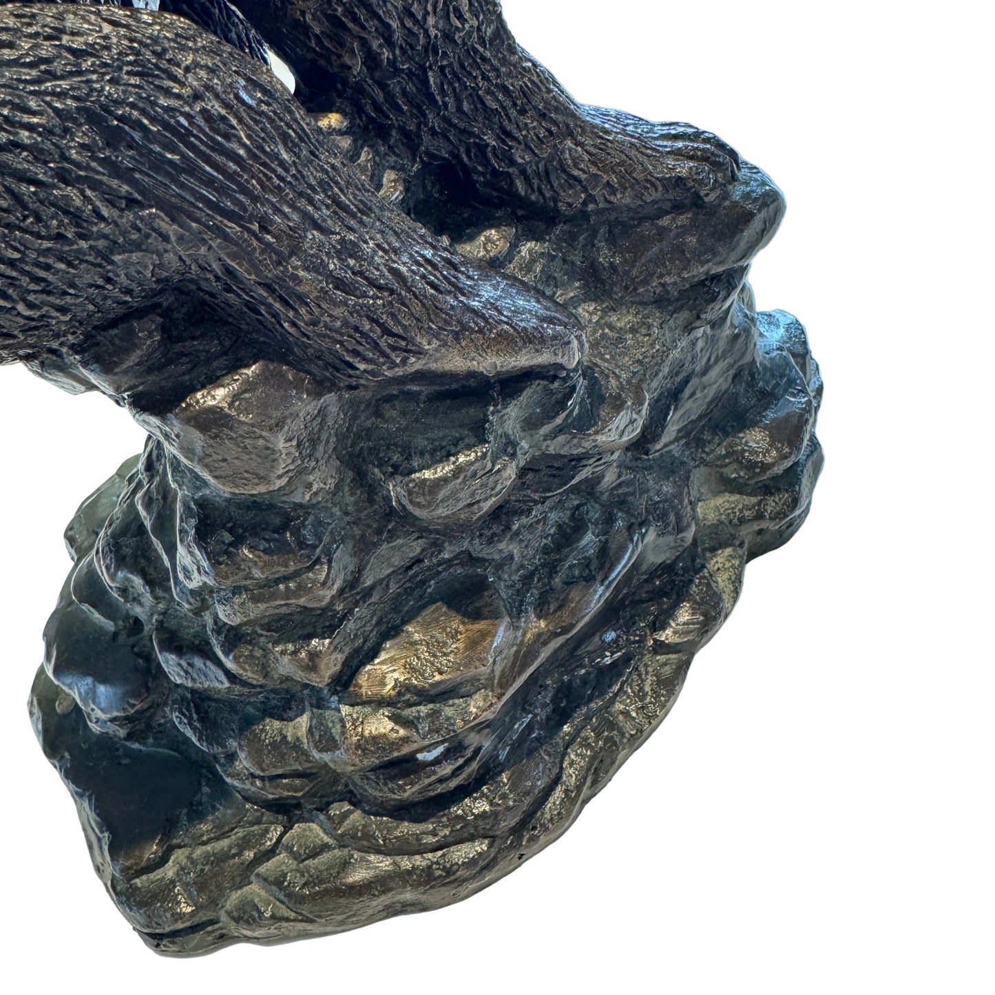 Sculpture en bronze - Ours sur Rocher- statue animalière - décoration