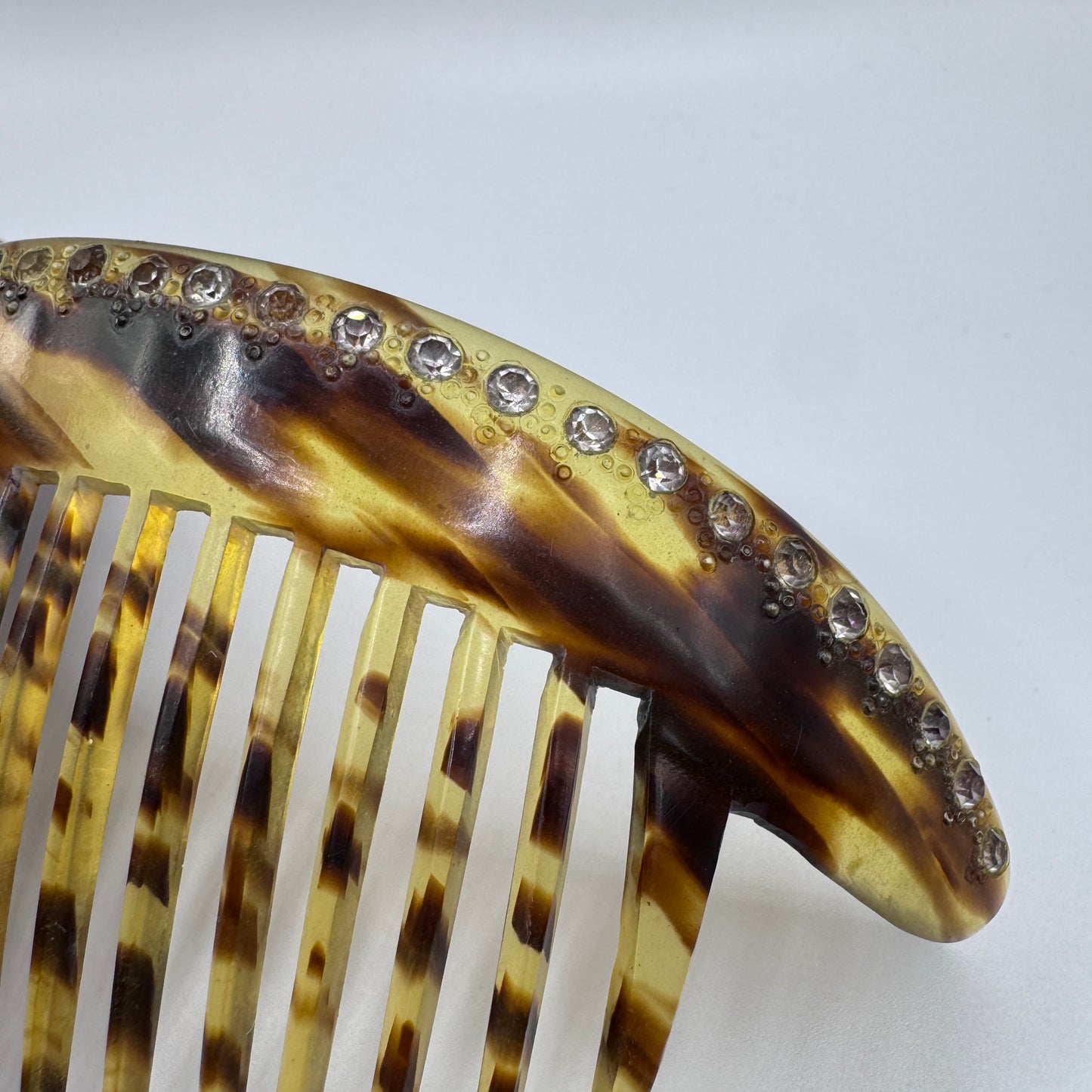 Peigne à cheveux art deco - celluloïd et strass