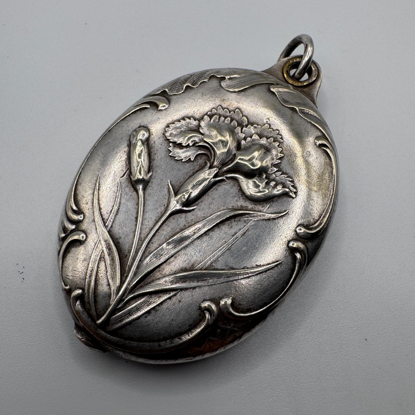 Miroir de poche ancien vers 1900
