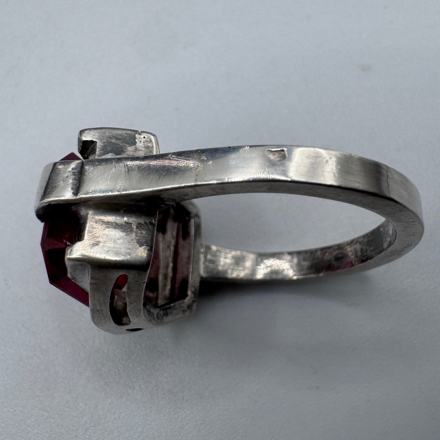Superbe bague ancienne Art Deco argent massif - neuf stock ancien bijoutier