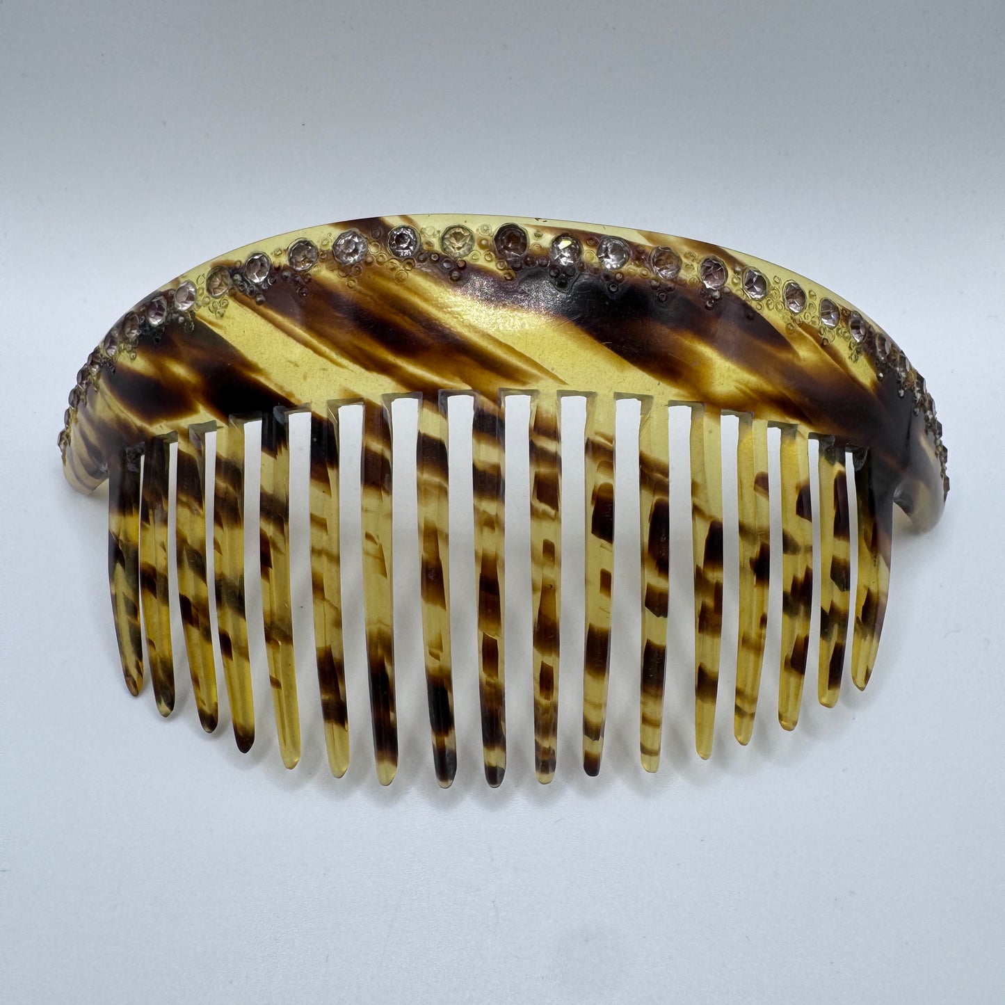 Peigne à cheveux art deco - celluloïd et strass