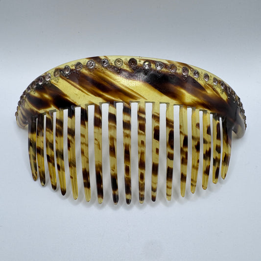 Peigne à cheveux art deco - celluloïd et strass