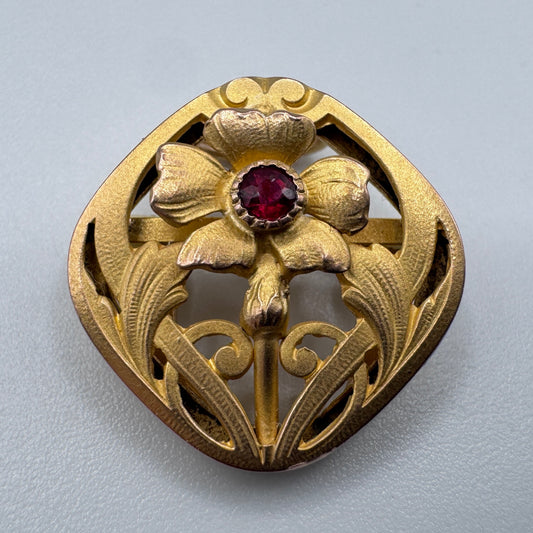 Passant de sautoir Art Nouveau - plaqué or FIX