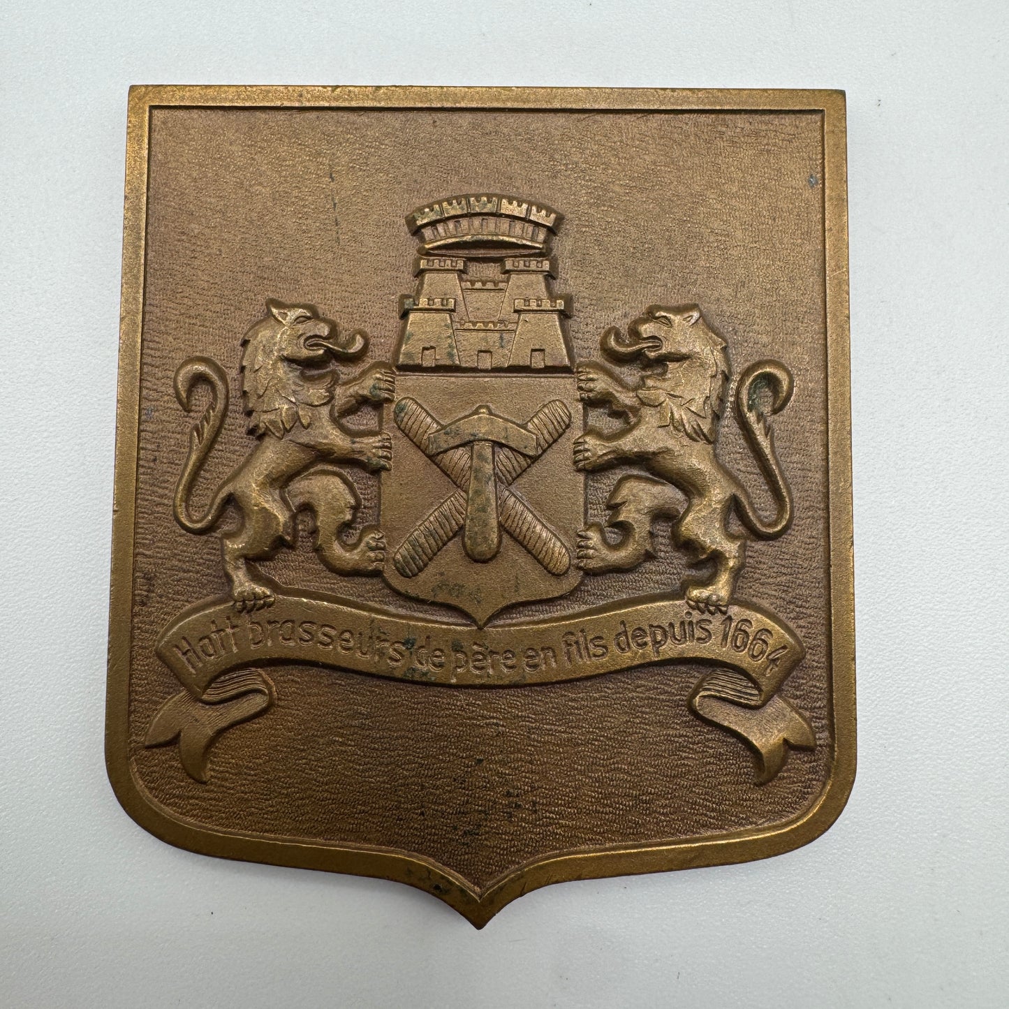 Medaille artistique ancienne en bronze « brasseur Kronenbourg »