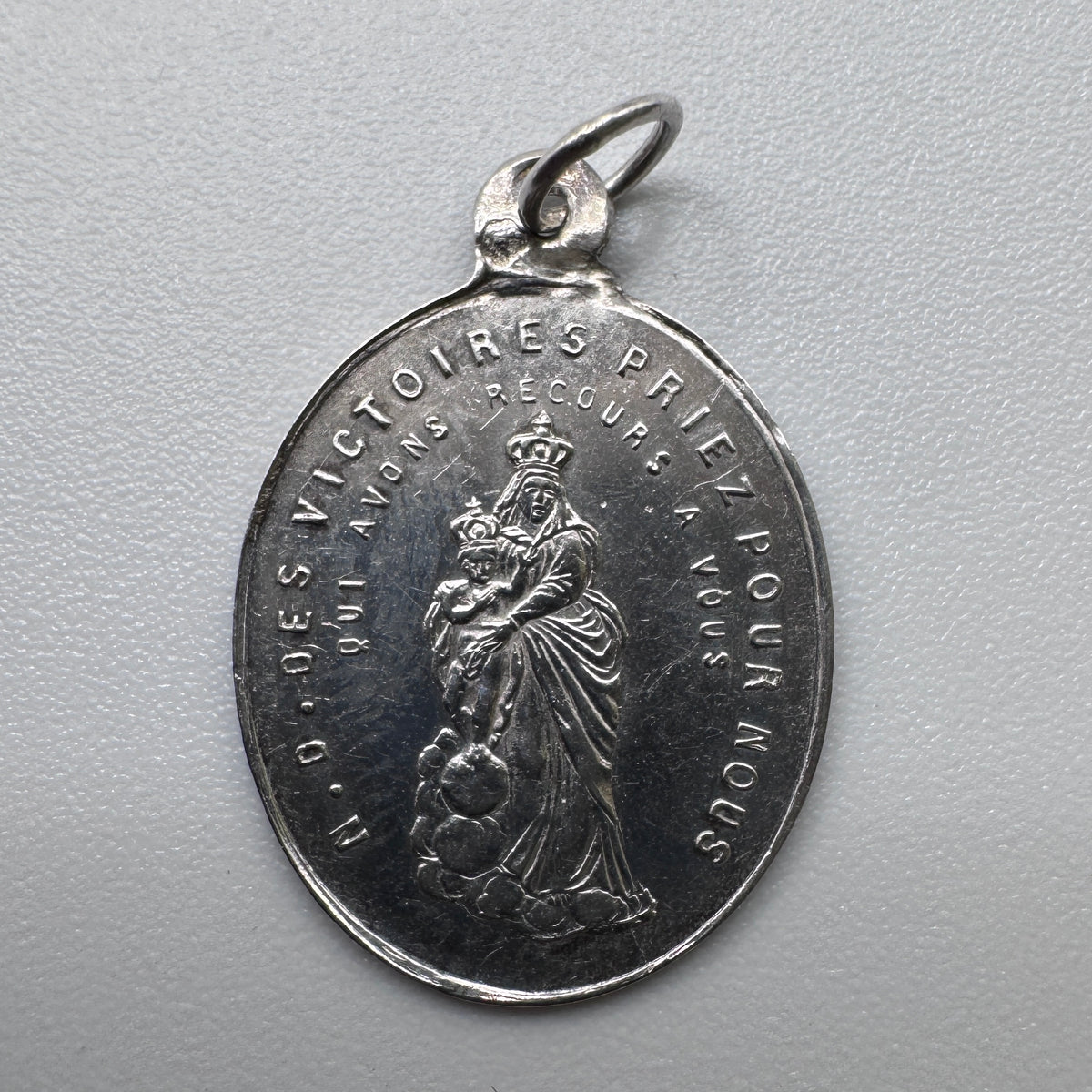 Medaille religieuse ancienne « Notre Dame des Victoires » - argent
