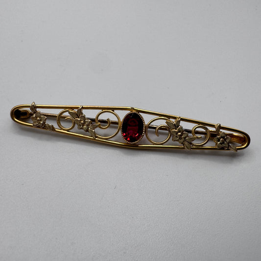 Broche ancienne Art Nouveau en plaqué