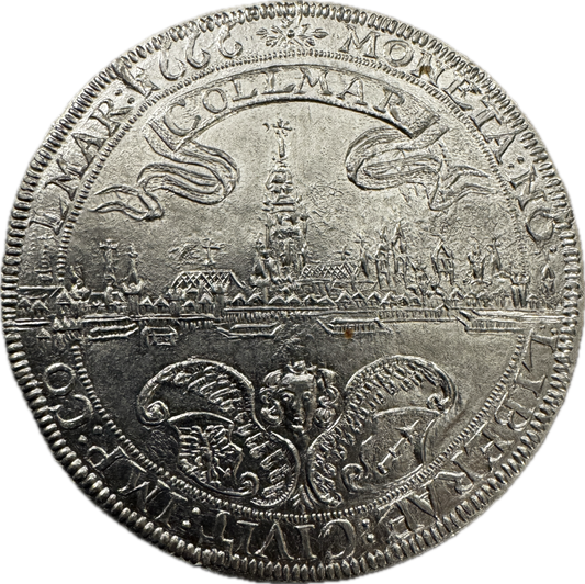 Médaille artistique en étain « vue de la Ville au 17eme  - cercle numismatique de Colmar »