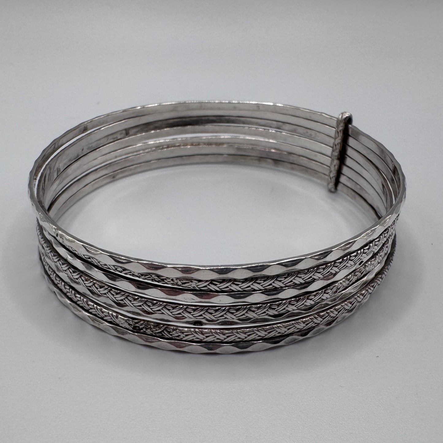 Bracelet ancien « semainier » argent massif
