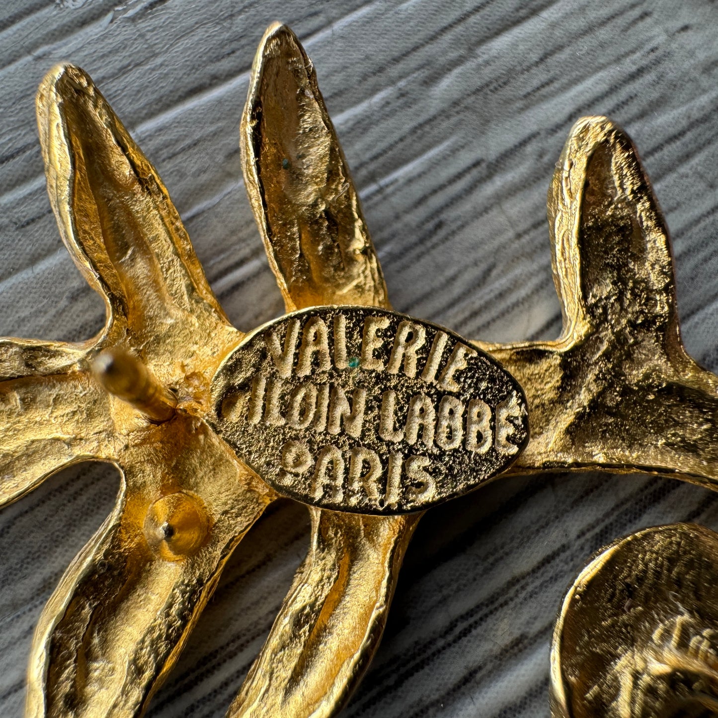 Broche créateur Vintage Valérie Viloin Labbé - plaqué or
