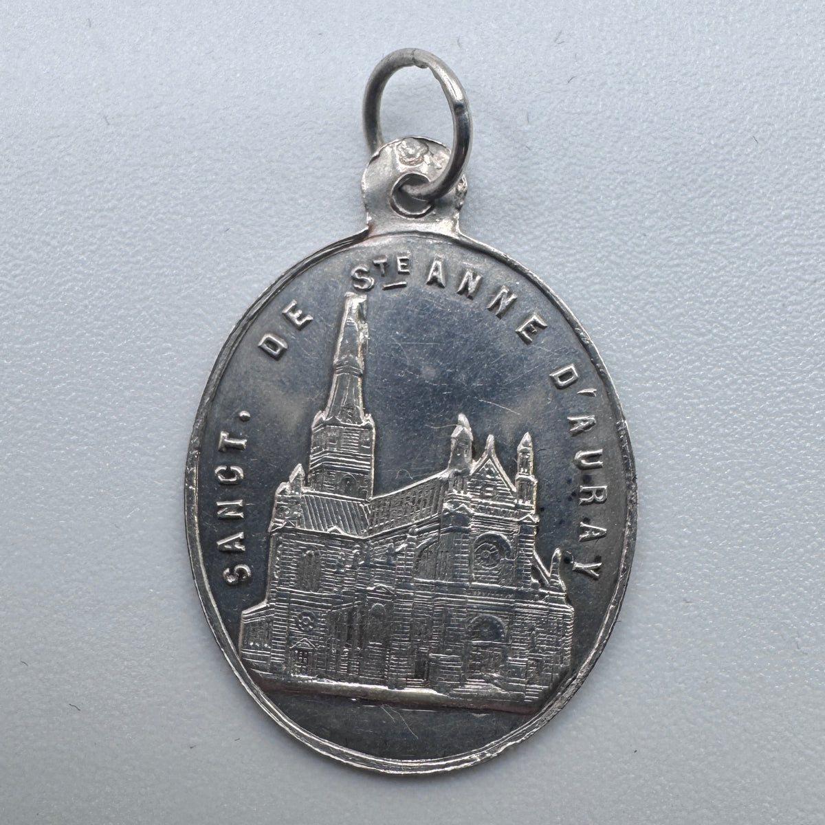 Medaille religieuse ancienne « Sainte Anne » - argent massif