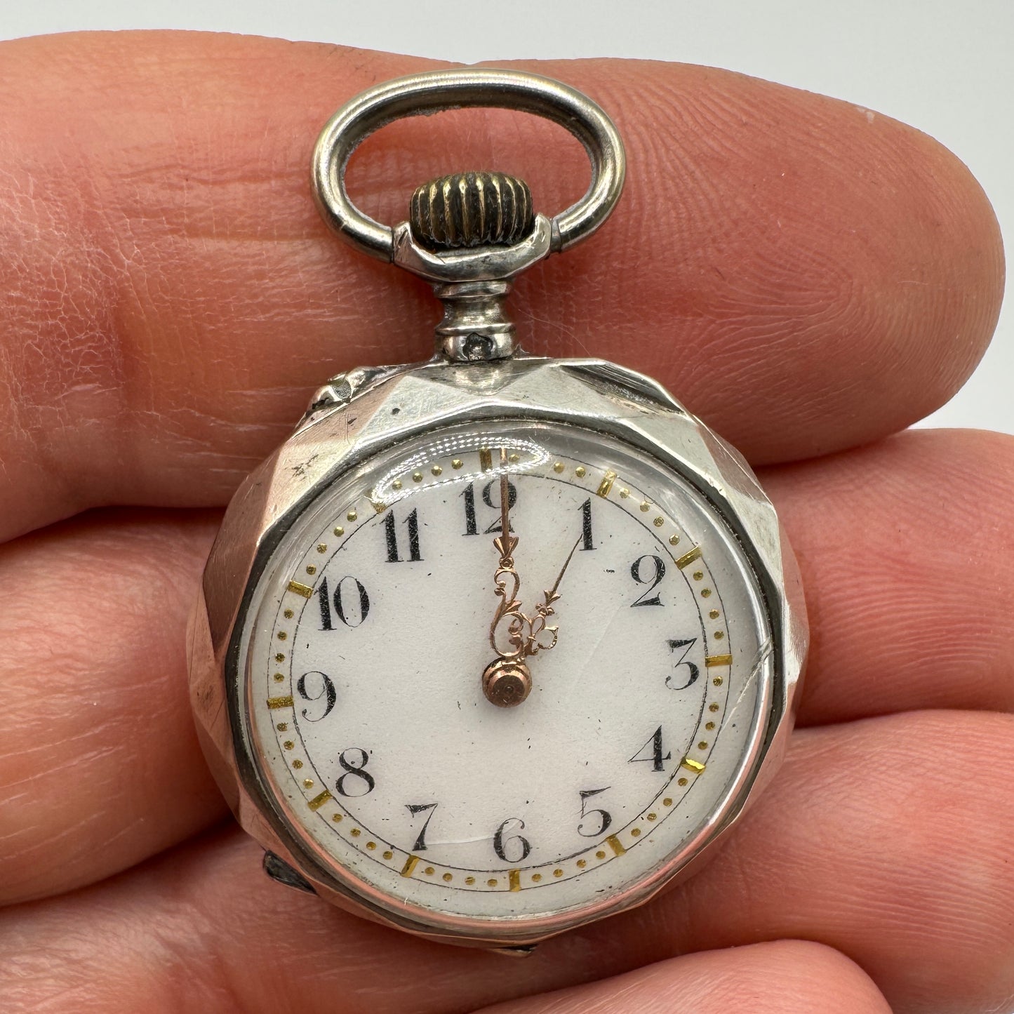 Montre de col à gousset Ancienne en argent