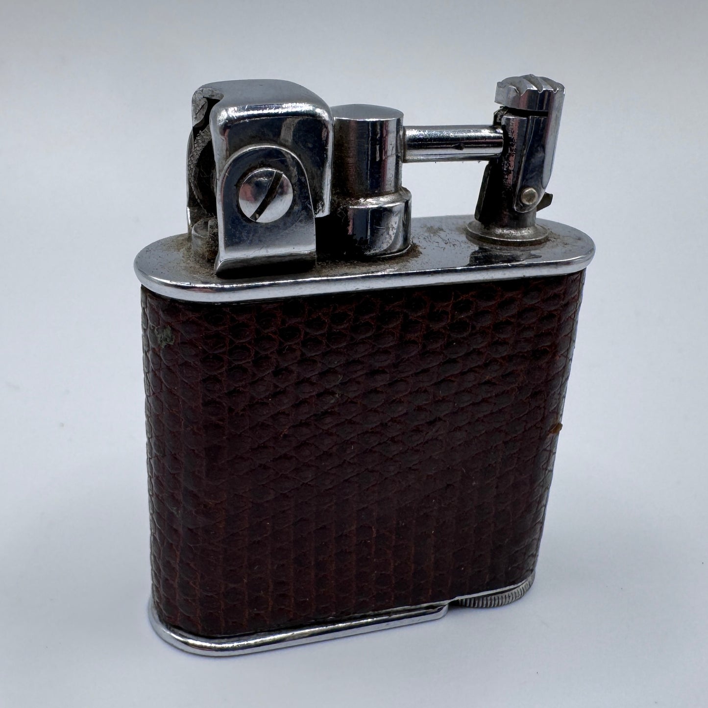 Briquet ancien à essence - LANCEL - cuir
