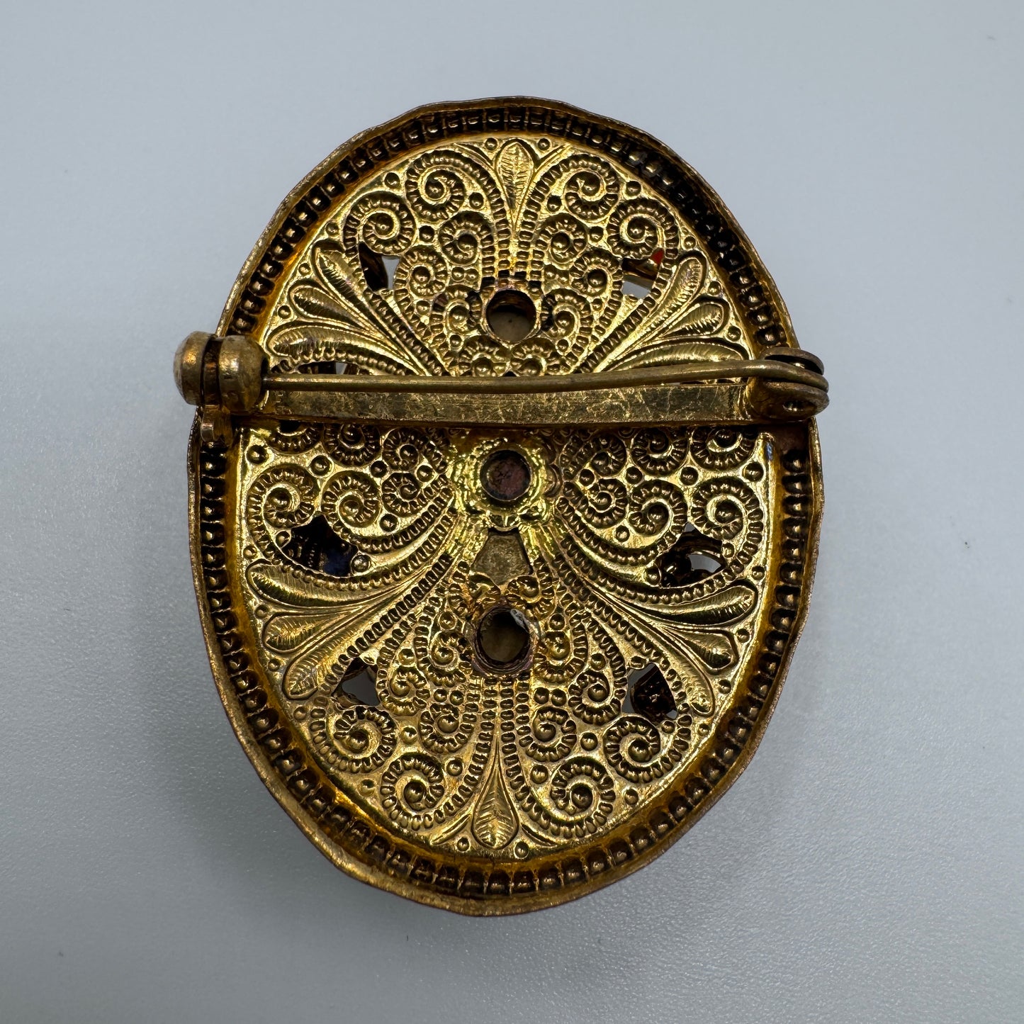 Broche vintage Camée en laiton