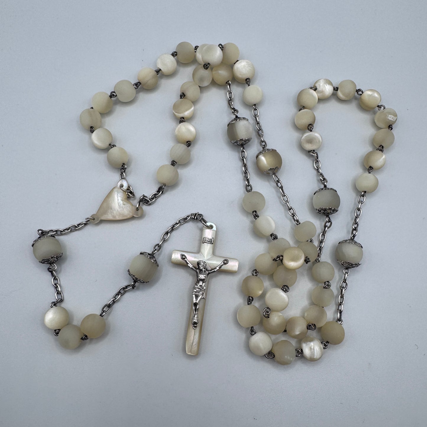 Chapelet ancien en argent et nacre