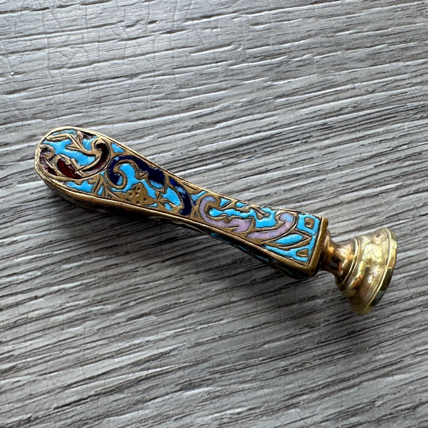 Cachet Sceau ancien Napoléon III - bronze emaillé