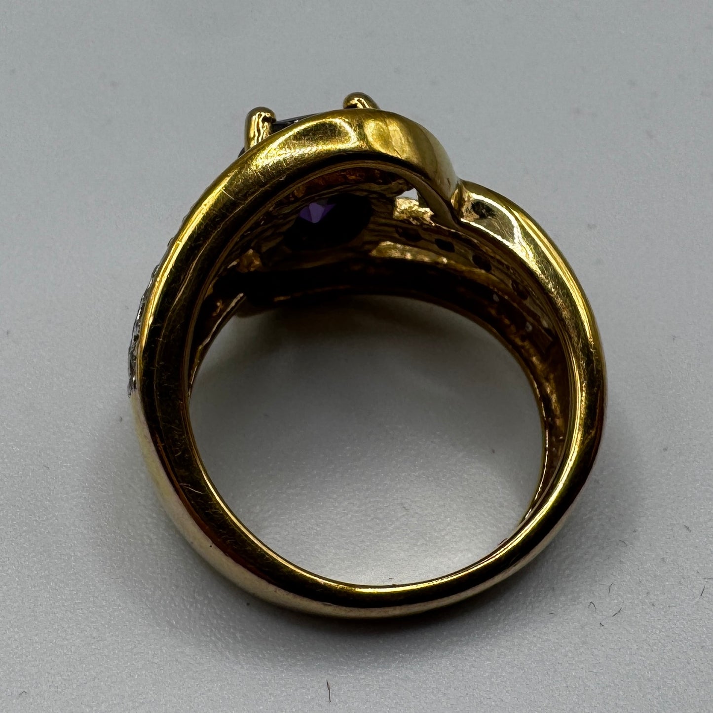 Bague en plaqué or et verroterie