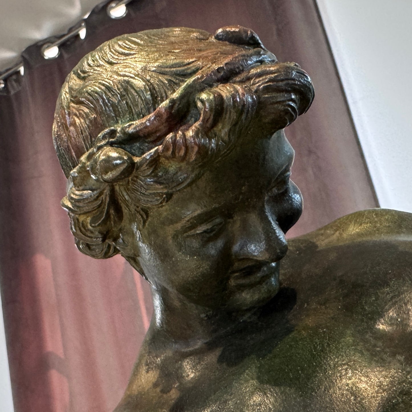 Sculpture en bronze a l’antique XIXeme - « Le faune et l’outre de vin » d’après Sabatino de Angelis (1838-1915)